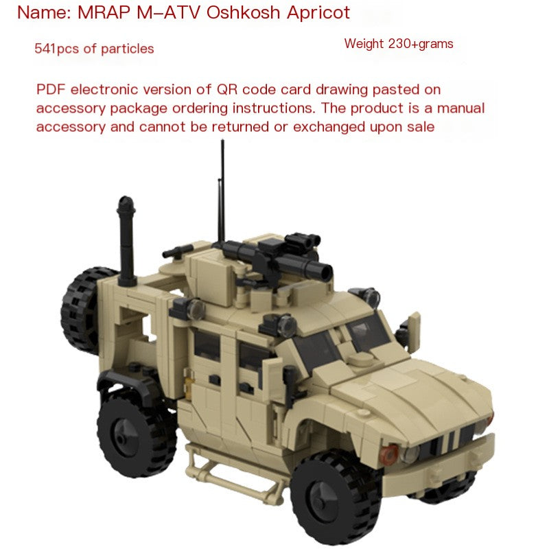 Military Vehicle Building Brick Set – 541-Piece Anti-Mine Ambush Model for Kids 4+